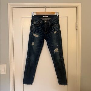 Moussy Womens Distressed Jeans 25 Blue Skinny Jeans